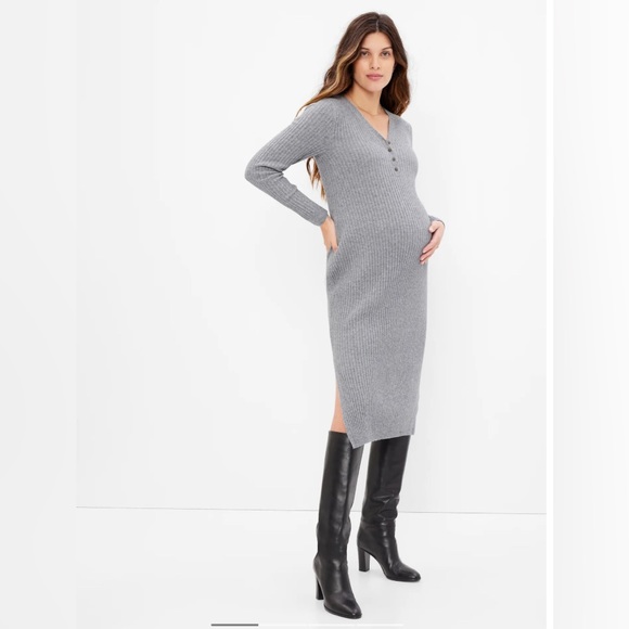 Gap Maternity midi Henley Sweater Dress - Picture 2 of 2